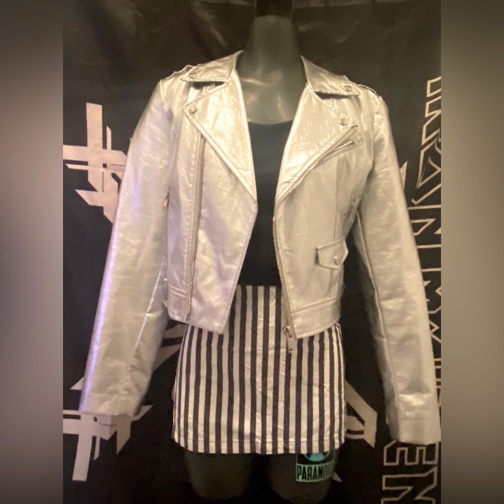 Silver Moto Jacket